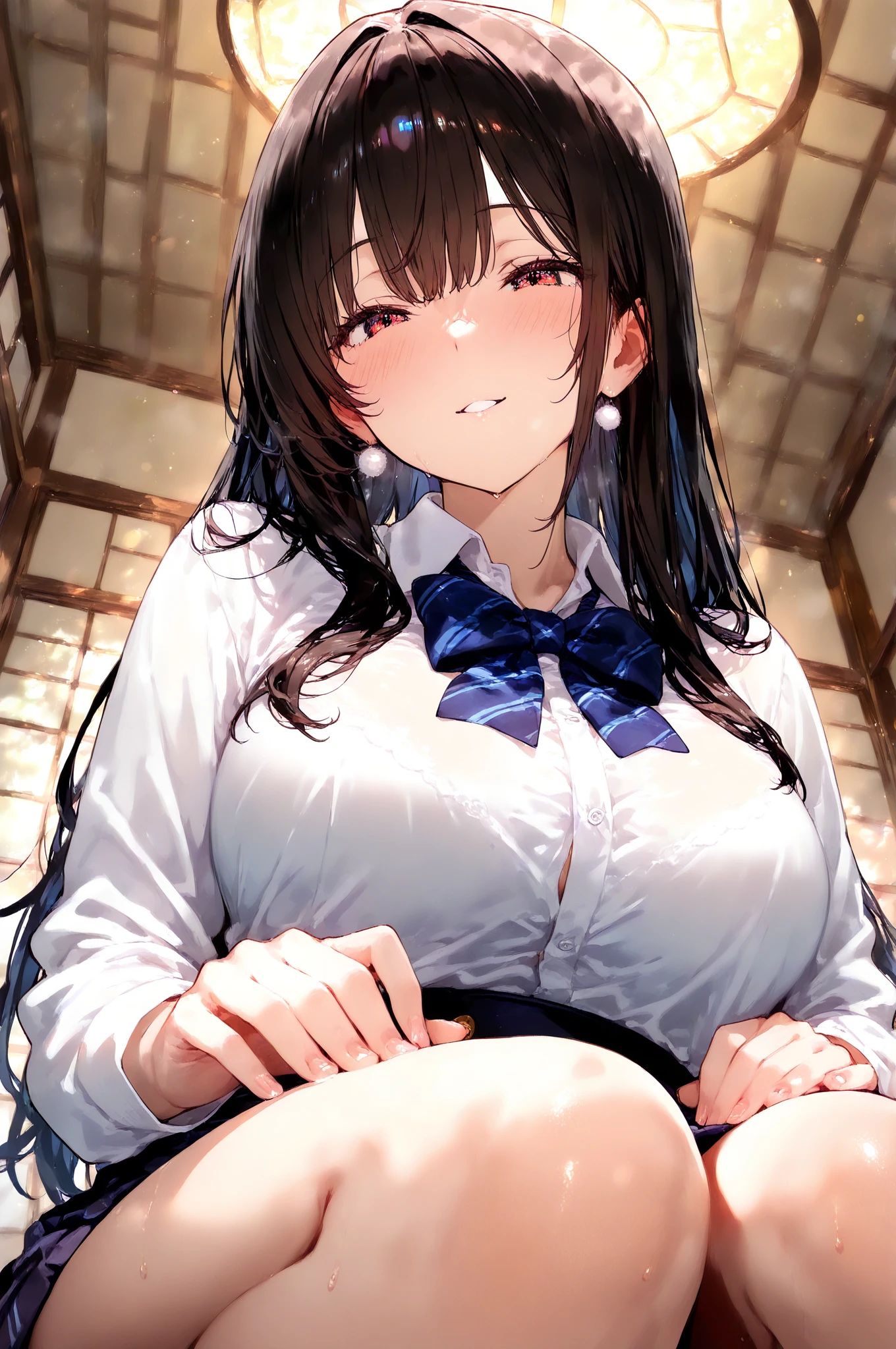 (Pov squatting cowgirl), (ultra detailed kawaii face:1.1, ), (masterpiece, best quality, ultra detailed), (pov:1.2, pov 1 male body, girls, detailed skin:1.1, in nanoha style:1.2, ), ((, cumshot, cum in pussy, sex)), (focus face, closeup), (( , )), (ultra detailed breast skin texture:1.2, ultra enormous gigantic breast expansion :1.2, ), on sofa