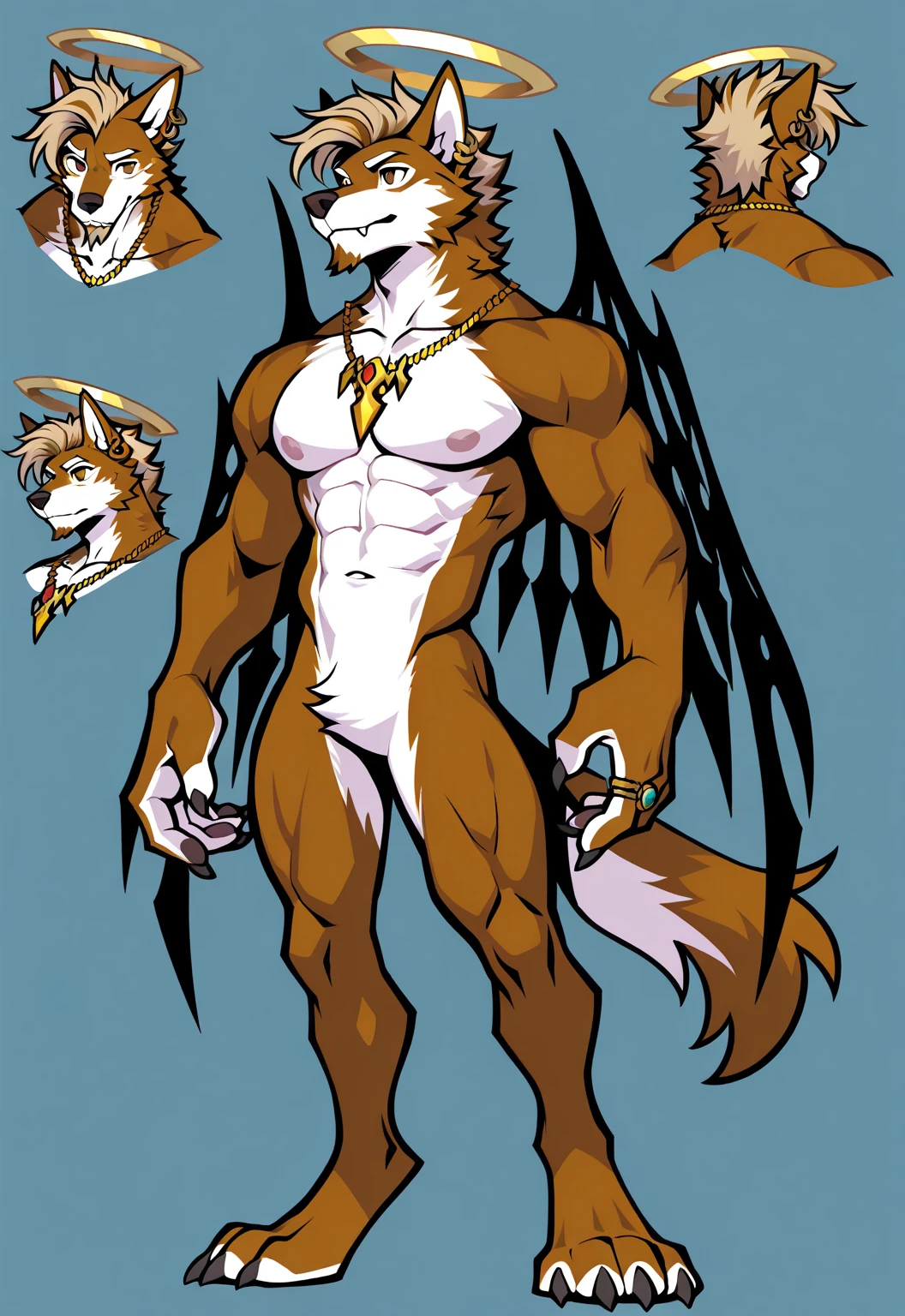 ((masterpiece)), (ultra detailed), (best quality), simple background, (style of fantasy), (in t-pose, full body, hands up), absurdres, perfect anatomy(angelic handsome boy, kemono)(furry anthro),