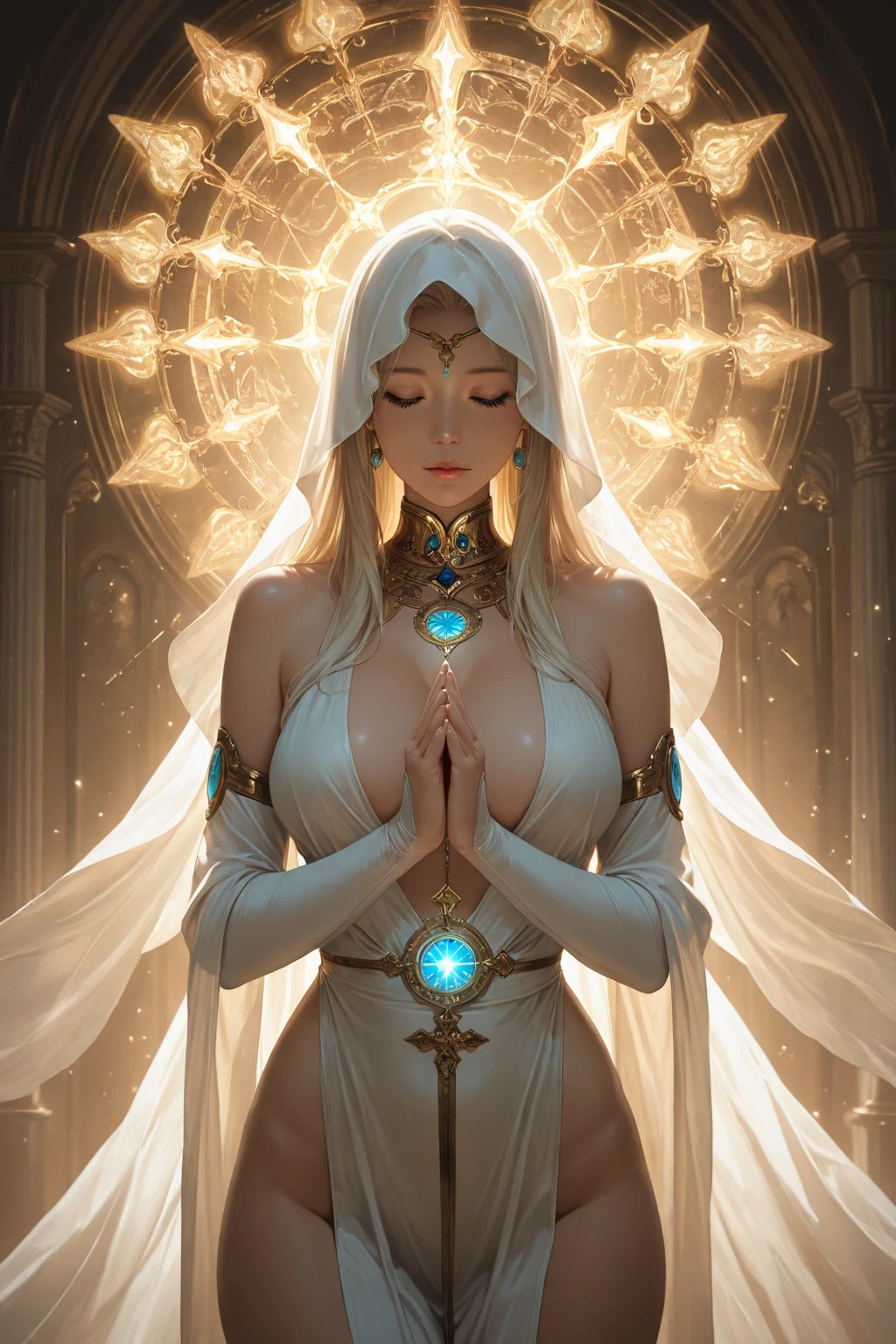 celestial goddess, beautiful celestial smile, nsfw, topless, exposed breats, big breasts, perky breasts, hard nipples, erect nipples, big nipples, visible areolas, visible nipples, exposed nipples, exposed areolas, it body, thick thighs, thigh gap, cameltoe