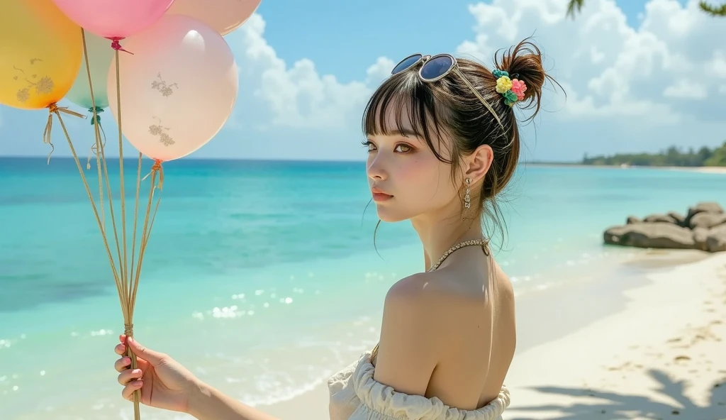 RAW photo, 8K, realistic, masterpiece, (1girl),18yo, plump, laugh, (floating donut is front of girl:1.3)