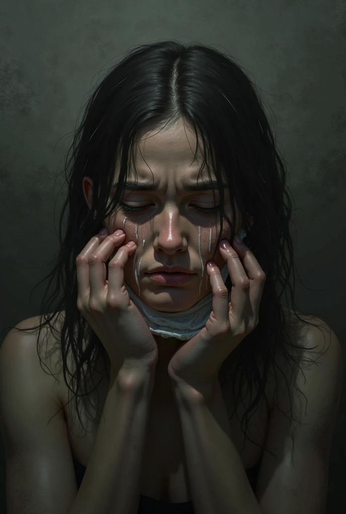 creepy tentacles are (((licking))) Asian school girl (inside creature:1.4) of stinky saliva fluids in fantasy, (stinky dress), wet girl, sitting, ((looking at the viewer)), wet skin, bukkake, anguished, bound by slimy tentacles, bdsm, vine, sitting in a mirror, she is resisting from cum shot, fetish, pussy juice stain, (she is hiding her mouth:1.5) inside creature, slimy ((wet skin)) dripping, (beautiful eyes), dried saliva, ((steaming)), depth of field, 1girl, solo, censored, ((white)) blouse, skirt, school girl, vore, photorealistic, slime, saliva