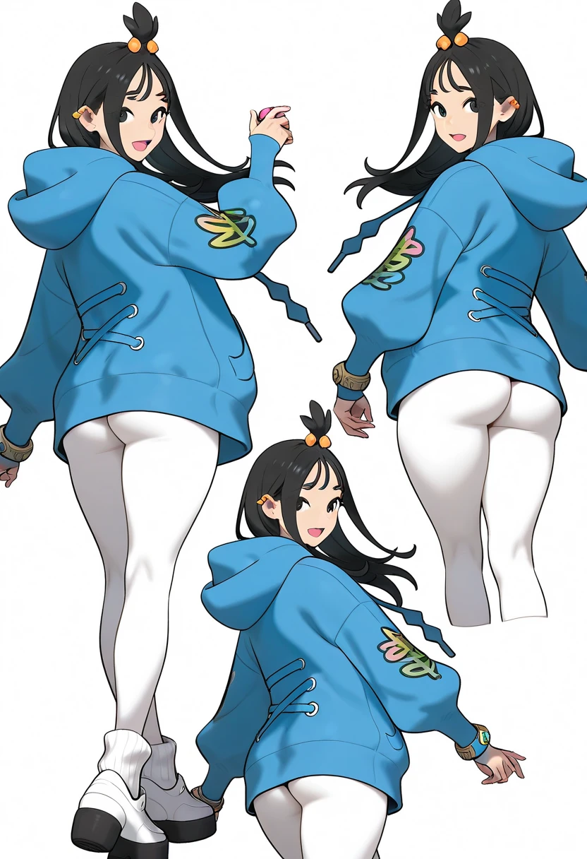 masterpiece、Highest quality、8K、((Head to Toe、Are standing))、cat suit、hoodie、Wearing a hood、Bob Haircut、Black Hair、Dark Eyes、Stocky build、Large Breasts、Waistline、Big Ass、Plump thighs、sneakers