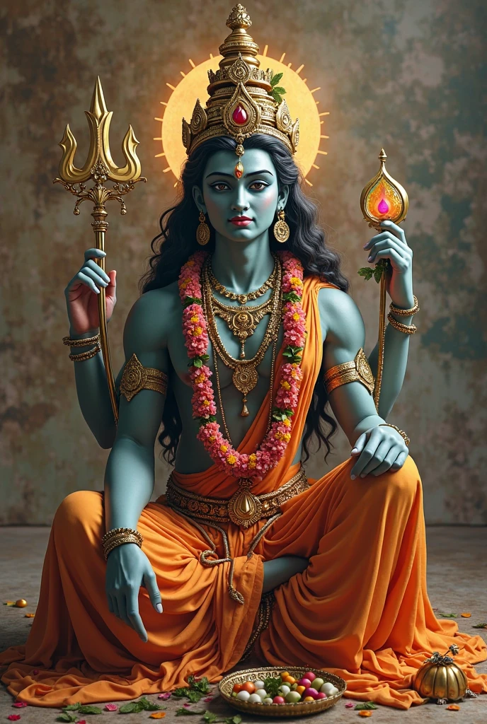 Create a image of lord shiva with trishul