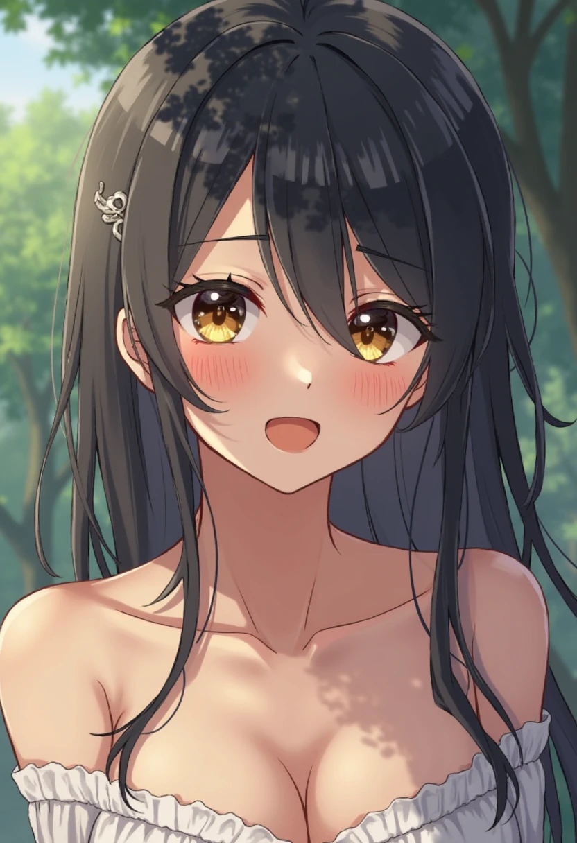 Brown hair, long hair, green eyes, Black skin, Short, Small, portrait, male, boy, naked boy with a beautiful graceful small penis, Account, brown, happy, tiny