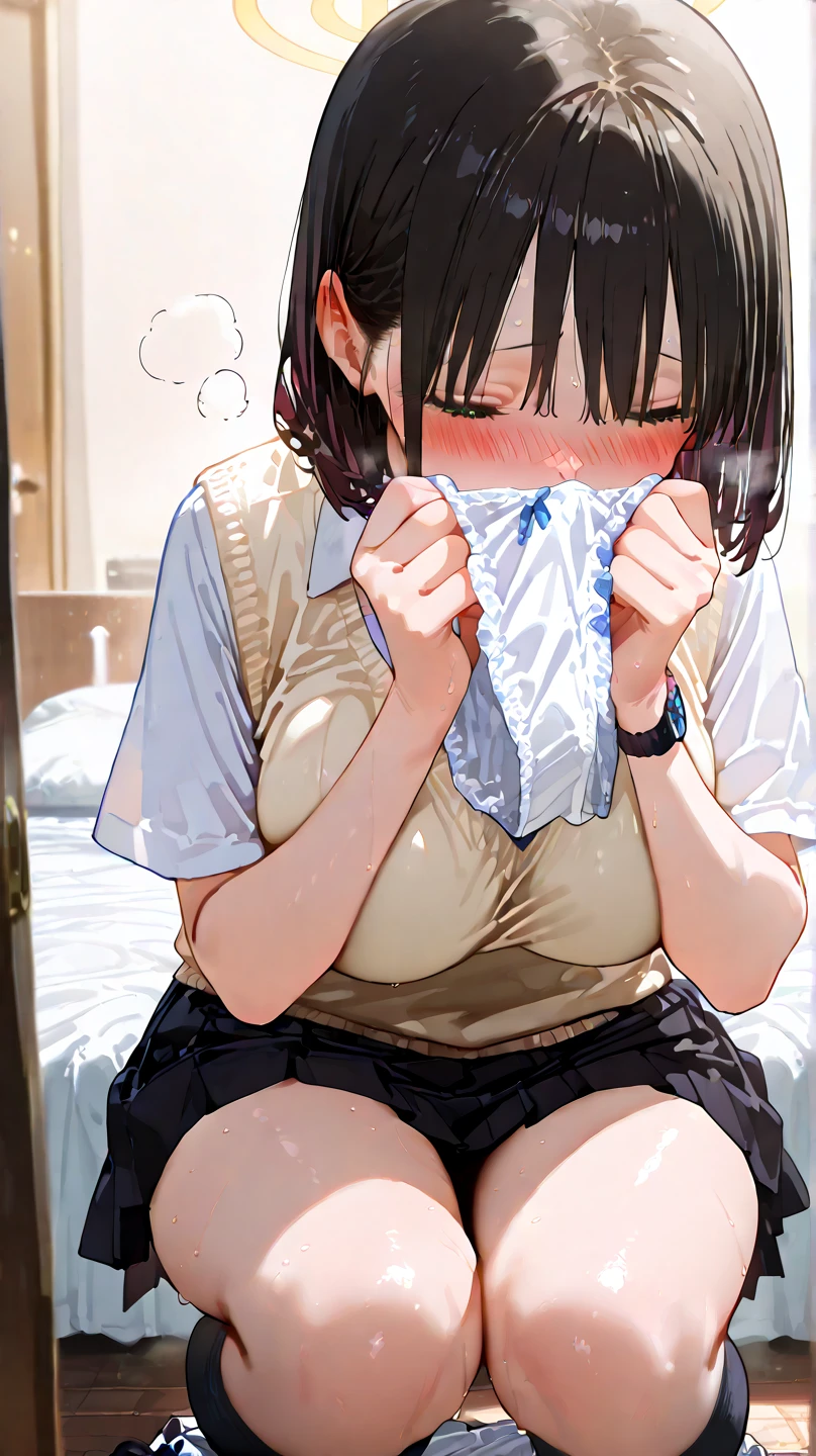 Too young cuteness Too young body type high school girl Student bag Face Maximum Close-up A large amount of semen is ejaculated into her face by two penises, leaving her face covered in semen