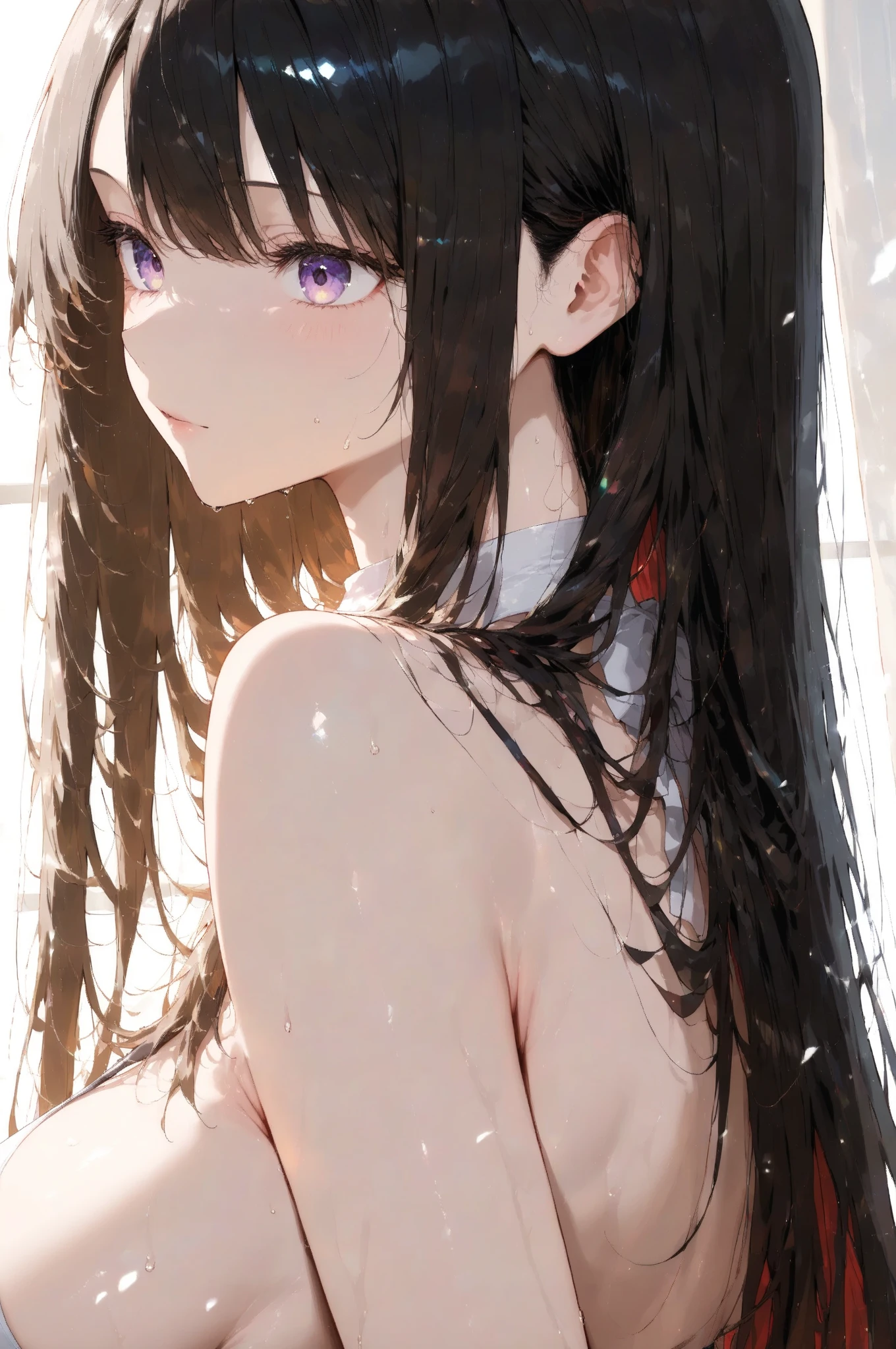 1girl in、AS-Adult、barechested、Cute、Upper body portrait、