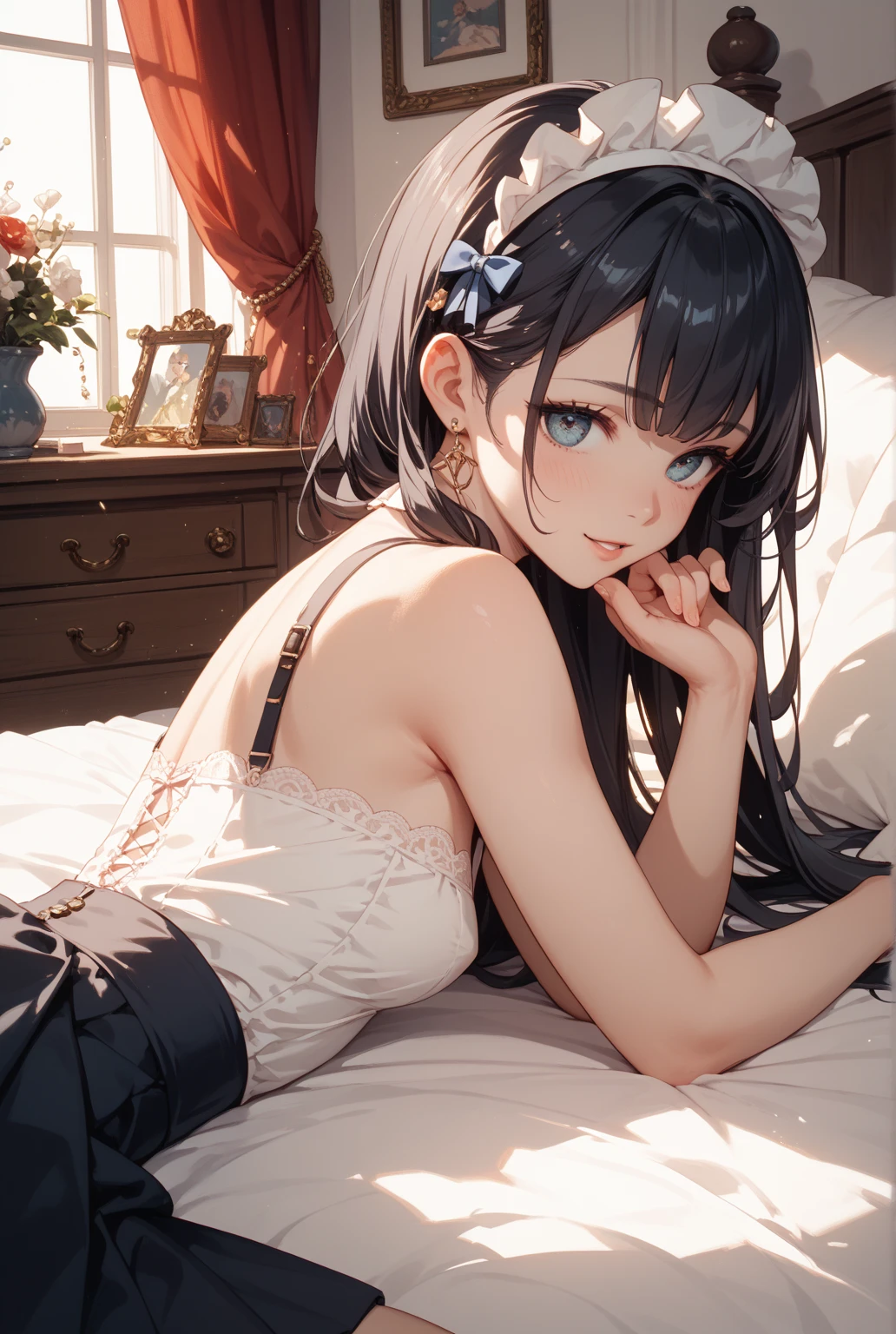 Character FeaturesHairstyle:Long black hair ponytail sex:Brave girl bangs:Bangs Accessories:猫の耳衣装騎士の鎧視点・アングルフロントビュー下からのアングル背景緑豊かな森太陽の光が差し込む木漏れ日季節・雰囲気summerの爽やかさサマーズ(summer)Light and shadowLight and shadow from sunlightOther elementsLegendJapanThe viewer follows the character's gaze