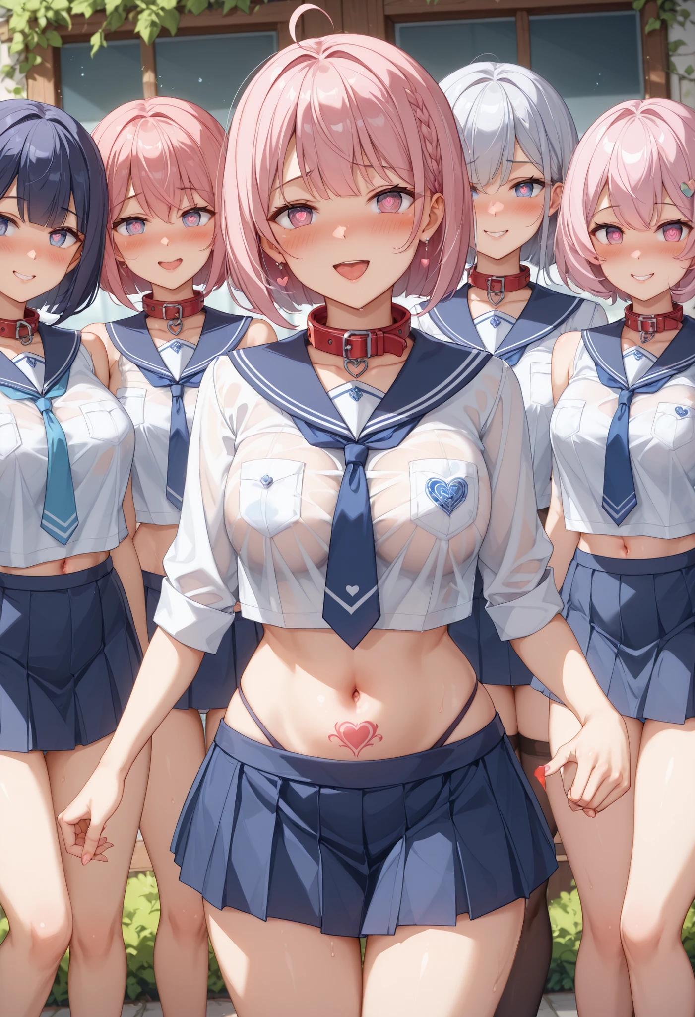 (topless:1.5),Two peopleのhigh school girl:1.9,((Two people high school girl:2)),((Two people:2)),Dynamic Angle, Perfect body, night,moonlight,Exterior lights,Gal, (Anatomically correct),masterpiece, highest quality, RAW Photos, Realistic, face,Beautiful girls, cute, Written boundary depth, High resolution, Super detailed, detailed, ighly detailedd, Extremely detailed eye and realistic student, pale and tanned skin,Two peopleで,woman,(panties), (Short-sleeved sailor uniform:1.8),Spread your legs:1.6,Wide Hips, ((Sensual;1.5)), Glamour, Big Breasts,Sunburn marks on tanned skin,Pink Hair,blonde,Platinum Hair,Brown Hair,orange,Wavy Hair,Shortcuts,Pixie Cut,Cosplay,building,intersection,stage,Pedestrian bridge,vending machine,night,深night,Blurred Background:1.2,White panties,Pink panties,Yellow panties,Black panties,GirlTwo people:2,Two people:2, high school girl,