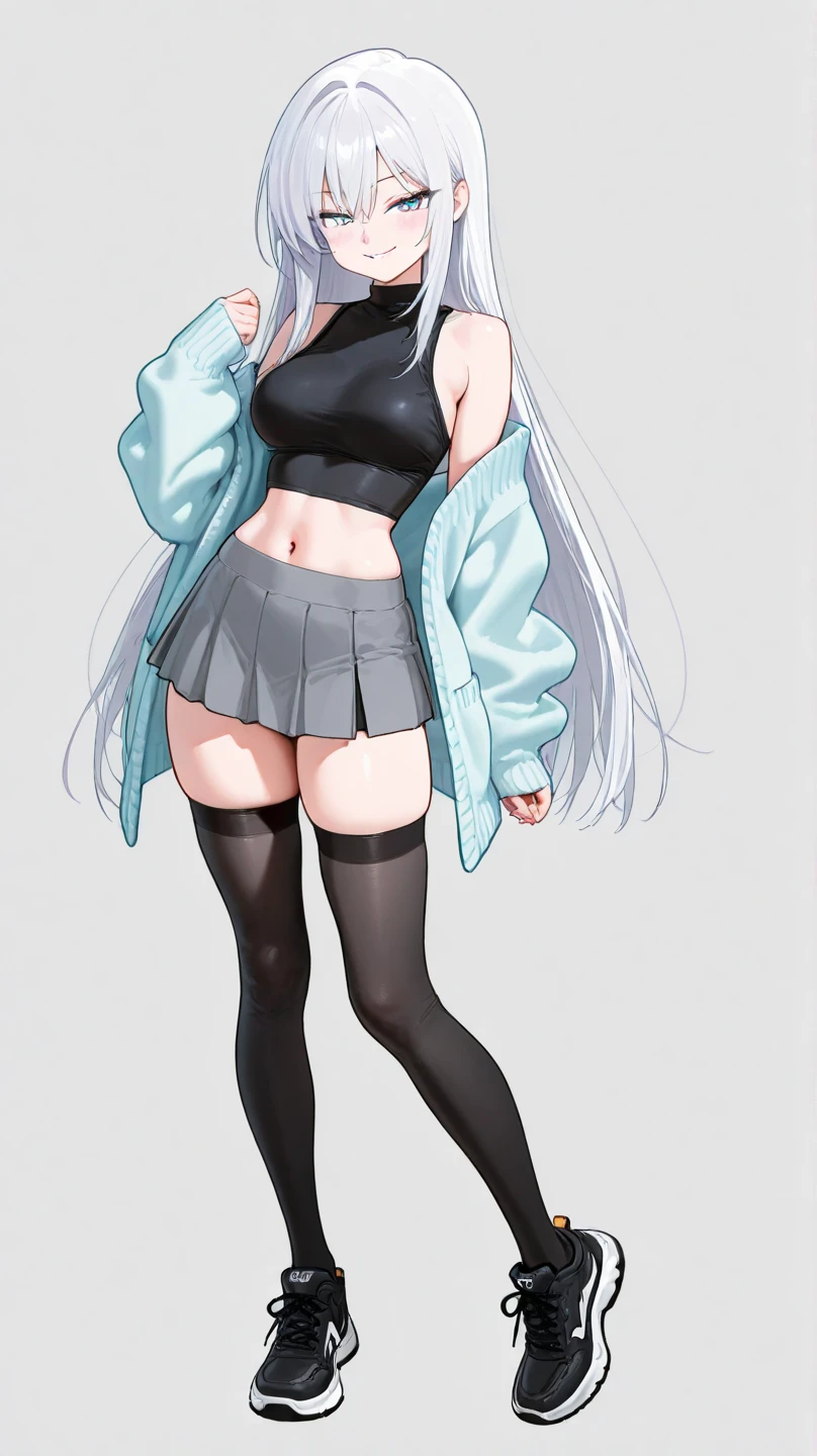 in style of Chris Falkenberg
(1girl,character conceptual design),/lace-up over knee boots/
BREAK
pure white background,white virgin killer sweater only,{gravure_pose:1.8},standing,bent_over,leaning_forward