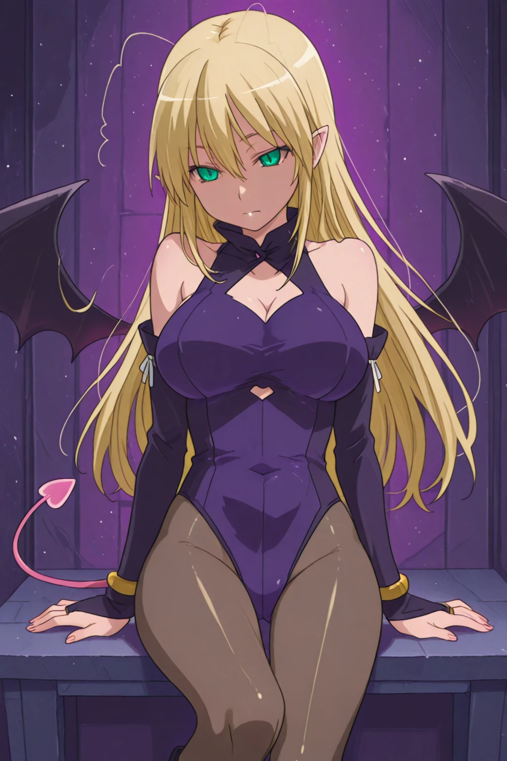((Highest quality)), ((masterpiece)), (detailed), （Perfect Face）、The woman is a beautiful, jet-black, great demon with jet-black skin, the evil queen Devil Tiare, with green eyes, blonde medium-long hair, a beautiful, jet-black naked body, beautiful nipples, a beautiful pussy, an engagement ring, and luxurious accessories. She is an elegant, beautiful, great demon queen.、A beautiful, jet-black-skinned demon with magnificent devil horns, devil wings, and a devil tail.