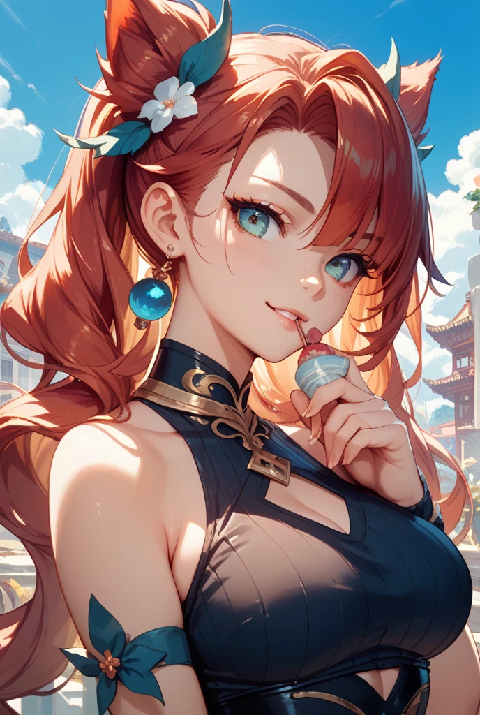 aiwaifu69, jewelry, looking at viewer, [embarrassed]. hearts, sparkles. at the busy gala. (bokeh:0.75). <lora:GAME_android_21_aiwaifu69-10:0.75>