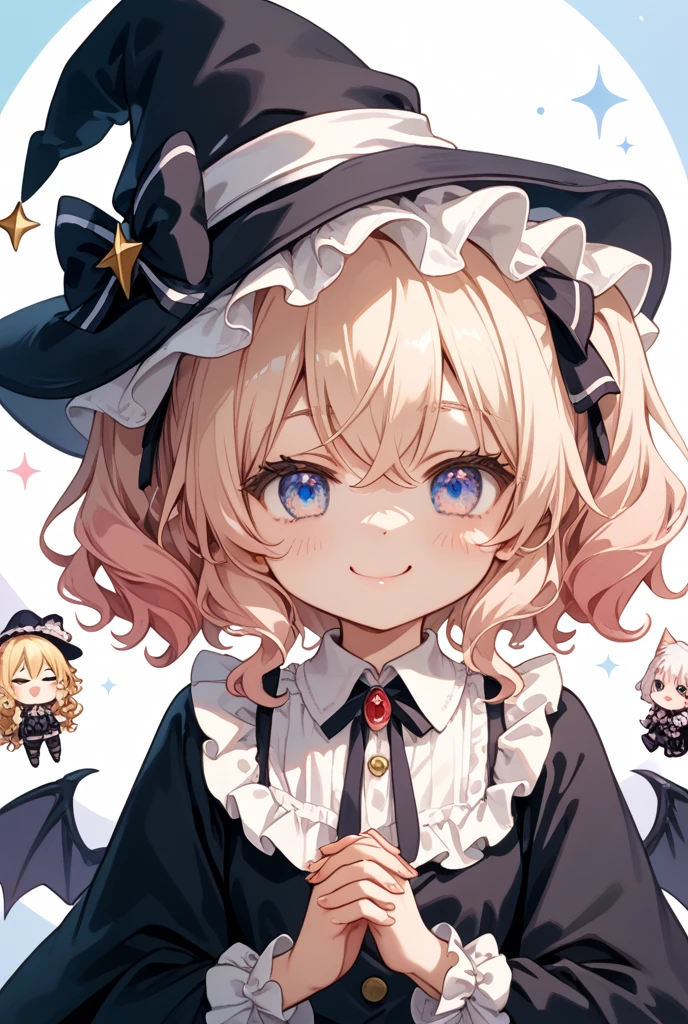 NSFW,7-year-old girl、Young、Witch、Wearing a collar、Very beautiful and Shining Eyes、Shining Eyes、1 girl、Small breasts、Big Mouth、high school girl、Small breasts、Cat ear、Transparent pink short hair、