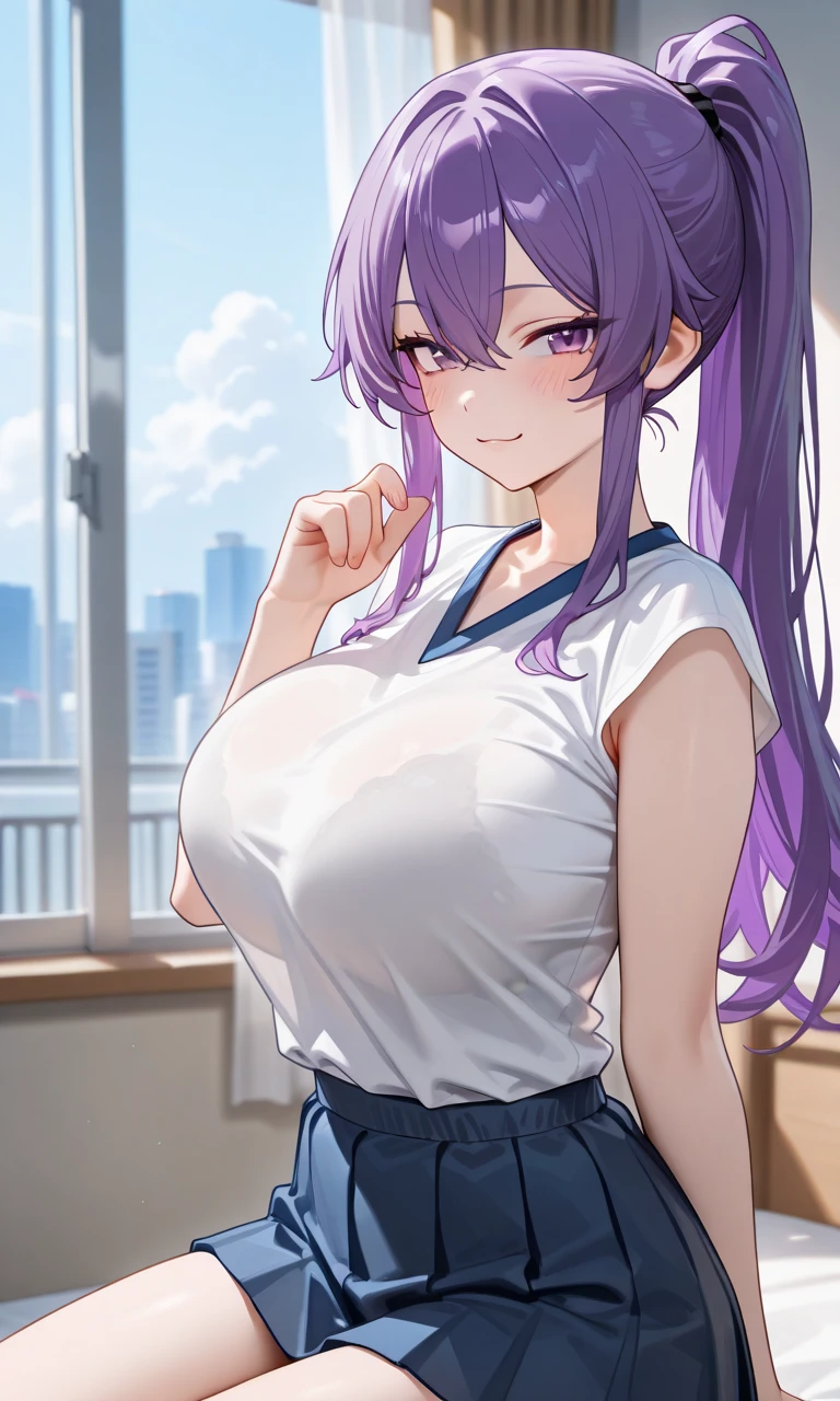Pregnant women,Pregnant belly,Multiple births,Swimwear,Big Breasts,White and purple hair,Long Hair