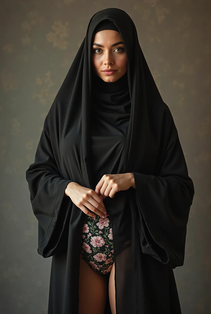 Cute girl muslim burka generate pic and black kurta and background bkour