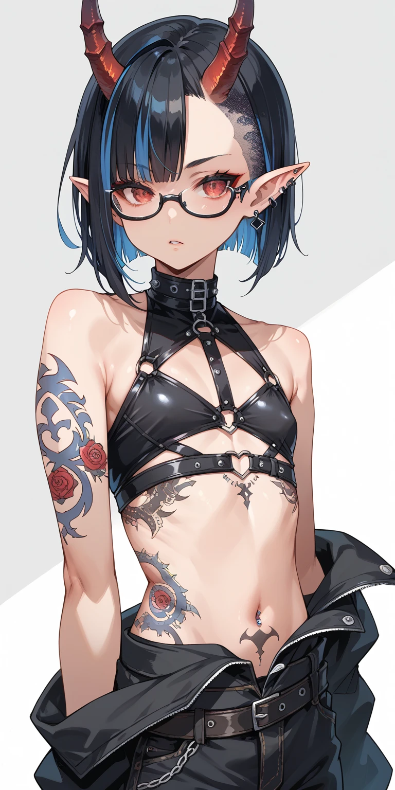 (nsfw), C model, Digital Illustration, (masterpiece:1.2), high quality, Detailed eyes, Showcasing a very beautiful young woman with short hair, she exudes confidence in her streetwear outfit. The illustration highlights her toned abdominal muscles and features blooming flowers subtly incorporated into the design. The style is sleek and modern, with a focus on the woman's captivating features, making this a true masterpiece.