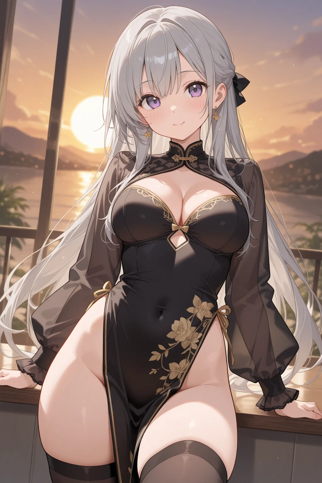Kama|fate grand order, master-piece, bestquality, 1girls,25 years old, gigantic breasts, Very Huge Big Chest. tremendously big. , proportional body, proportional, Show your , Water set, This micro bikini,Micro Mini Bikini, Outdoor onsen, flattering. ,bara, Beautiful sea, The sky is beautiful, View viewers from the front., Thigh strap, Head tilt, bored, 10, 10, HD, slight smile,