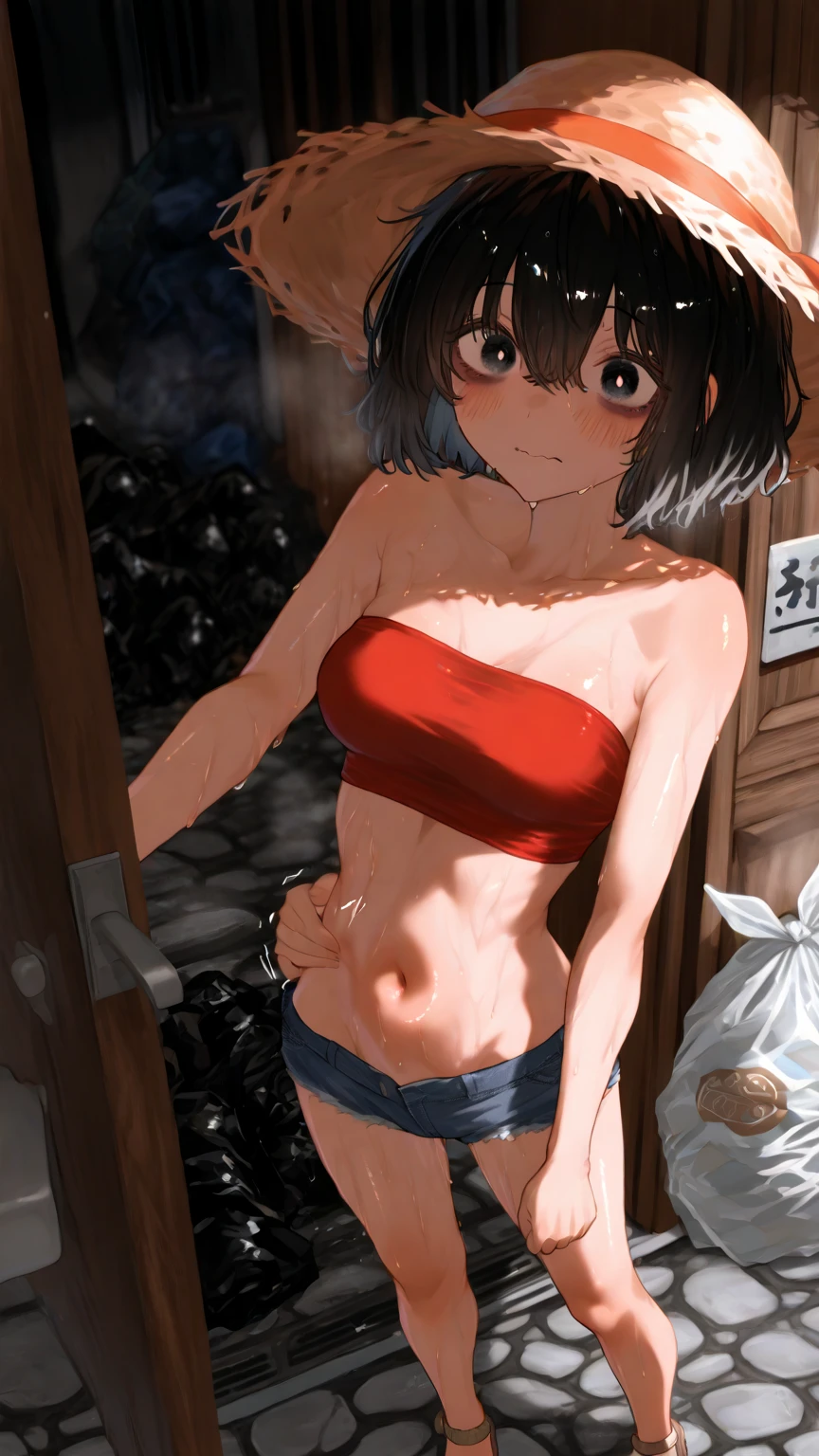UHD , textile shading , retina, ccurate, anatomically correct, super detail, high details, high quality, best quality, HD, 4K, {{mkm1, short hair}}, brown eyes ,( medium breasts ,naked ,topless ,pussy ),vagina ,nipple ,go commando, braless,Photographed from the opposite building,She is standing by the window,Photograph taken through the window, looking afar,{{{Peeking , Voyeurism , Photography from a distant location" or "Remote photography}}}