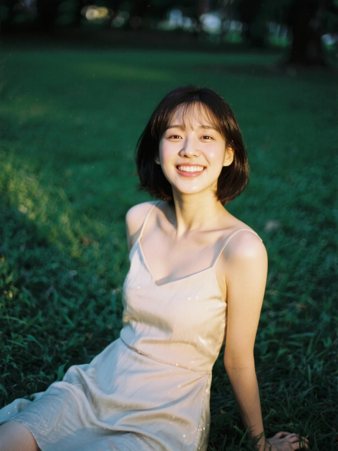 Fashion model photography, Ballet Dress, Strong design sense, Medium Shot, South African girl, short hair, hair accessory, Delicate skin, smile, Simple Background, High quality texture, Glare Backlight, Professional Studio Lighting