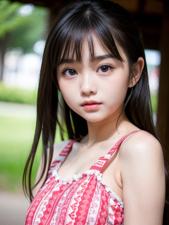 (smile)、(Masseter muscle part、highest quality、Mysterious、Beautiful and cute、perfect human body balance、official art:1.2)、(1 girl:1.3)、(big breasts:1.2)、shiny skin、pattern、(Plaid lolita dress with detailed ruffles:1.2)、(In front of the cafe:1.3)、(Tie a high ponytail with a thin ribbon:1.3)、(masterpiece portrait)、Japanese、16 years old、brown eyes)、exotic wallpaper、Very chic、abstract background、Fantastic