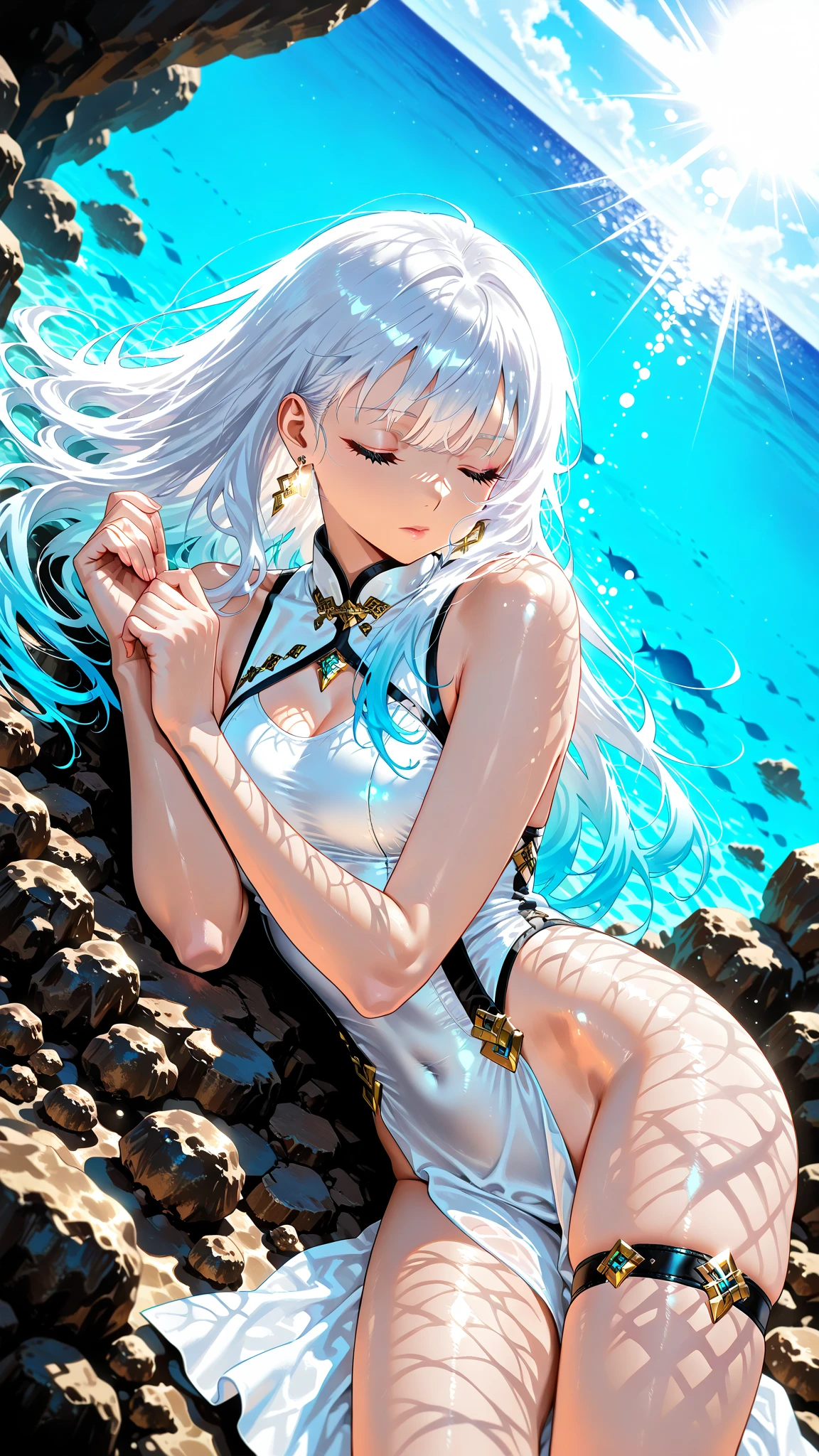 Beautiful Mermaid、A face that seems to speak to you、An altar resembling a plate、A knife-like sword is placed there