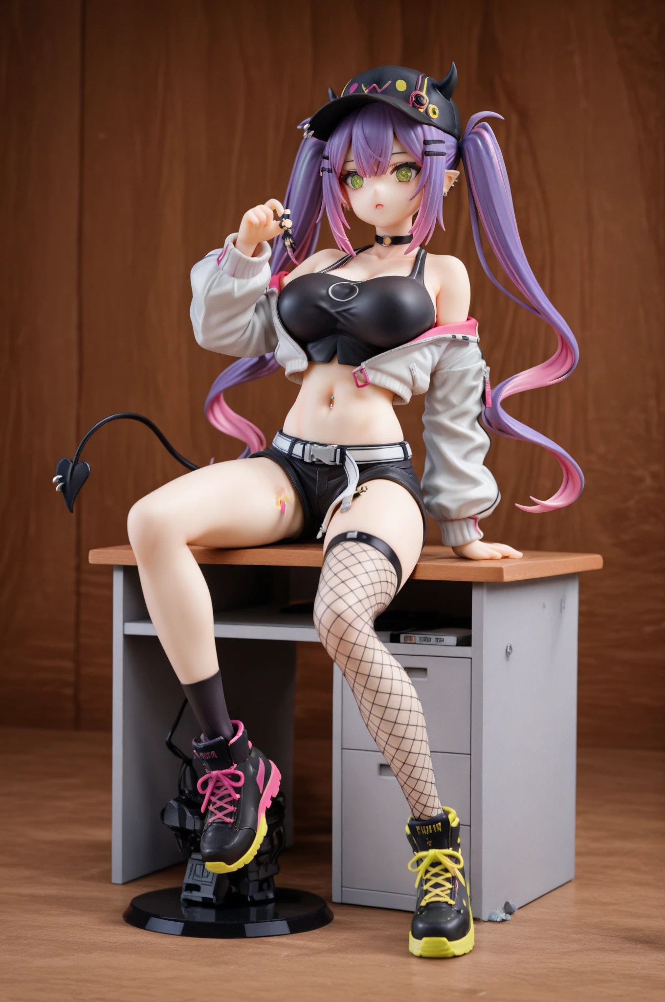 Sherry purple hair. A girl handcuffed and bound in chains, full body view, 1girl, sitting on the exercise ball, arms raised in the air showing armpits , front view, cute