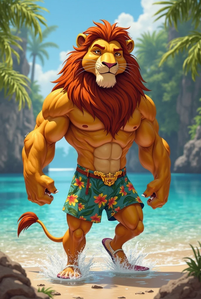 lion, solo, furry, by zackary911, by zaush, slim, wearing diaper