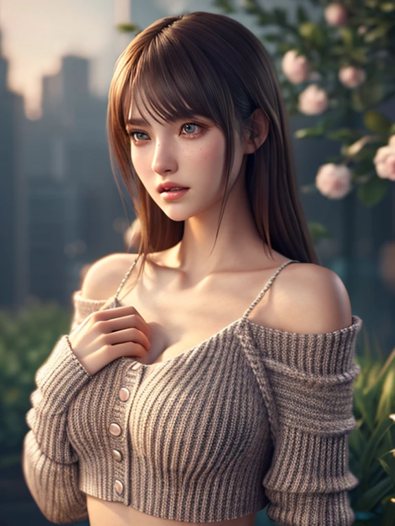 mj3d style,3dmm,3d,(masterpiece, Highest quality:1.1), Ghibli style, Mr. Miss. (mononoke hime), One girl, Bracelet, bangs, Black Hair, black undershirt, chest, Cape, Circlet, Earrings, Face Paint, Floating Hair, forest, fur Cape, Green Eyes, jewelry, View your viewers, medium chest, nature, necklace, Outdoor, parted bangs, shirt, short hair, No sleeve, No sleeve shirt, alone, tooth necklace, wood, Upper Body, white shirt、Sexy proportions、Sexy、Narrow waist