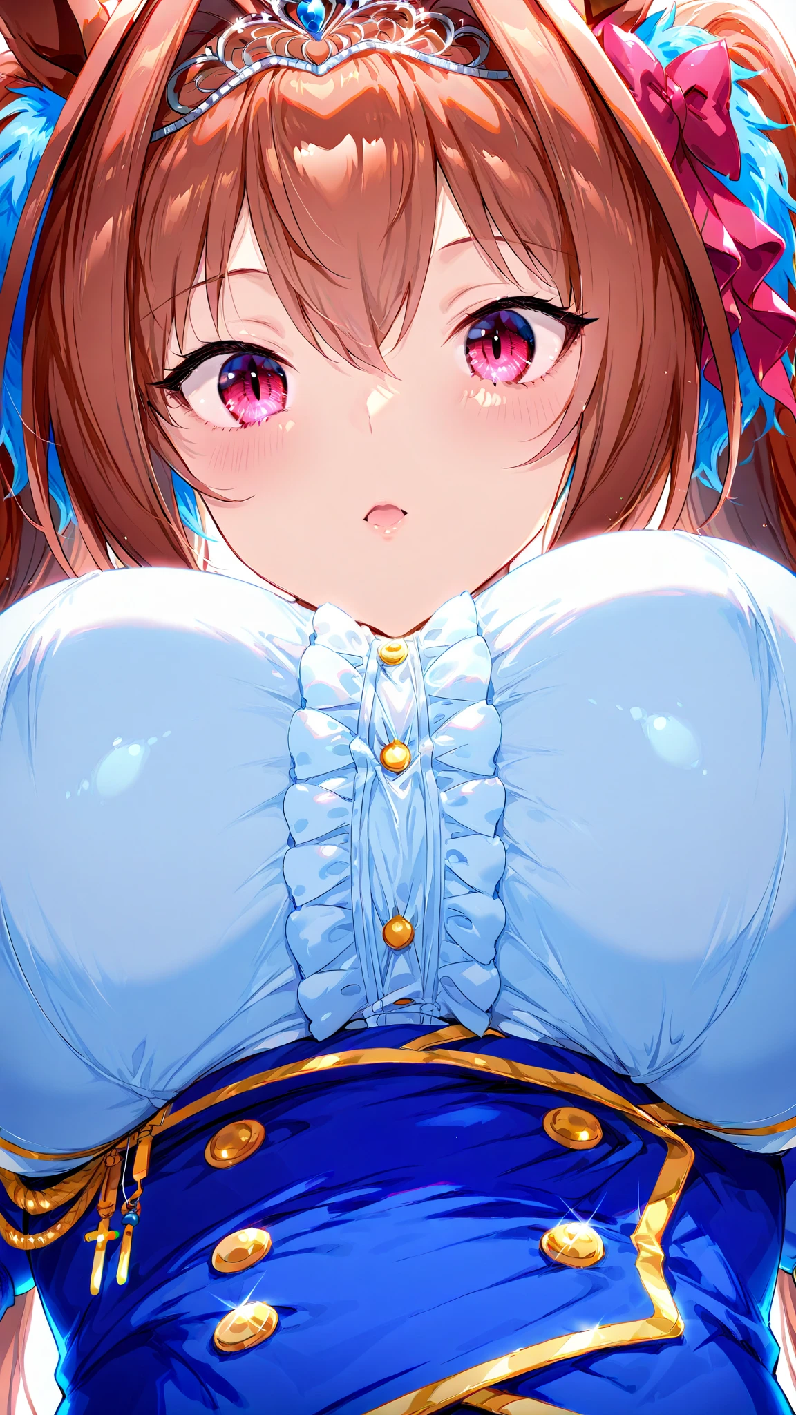 (masterpiece:1.2), hyper detail, best quality, (intricate_details:1.1), beautiful detailed, beautiful hair, solo, 1girl,ONE SIDE UP,(sweating:1.2),(steam),heavy breathing,steam,chuckle,from above,shoulder,((camisole)),cleavage,dark,backlighting, shoulder focus,breasts focus,greasy breasts,breasts focus, shoulder focus,pov,upper body,cum on body,cum on breasts,(1boy,grab breasts:1.4)penis in breasts,cum,Nilou,dark illumination,heart spoken