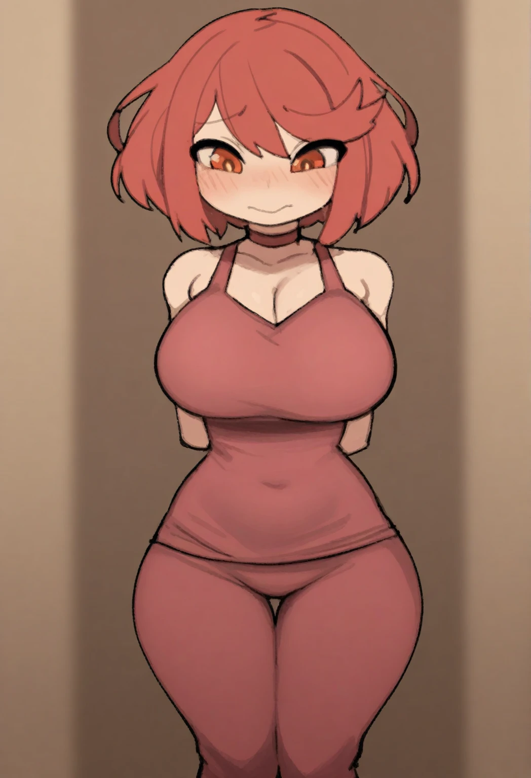 Kallen, 1girl, solo, (((masterpiece, best quality, high detail))), solo, full body, standing, ((naked, huge breasts, nipped, pussy)), anime style, 