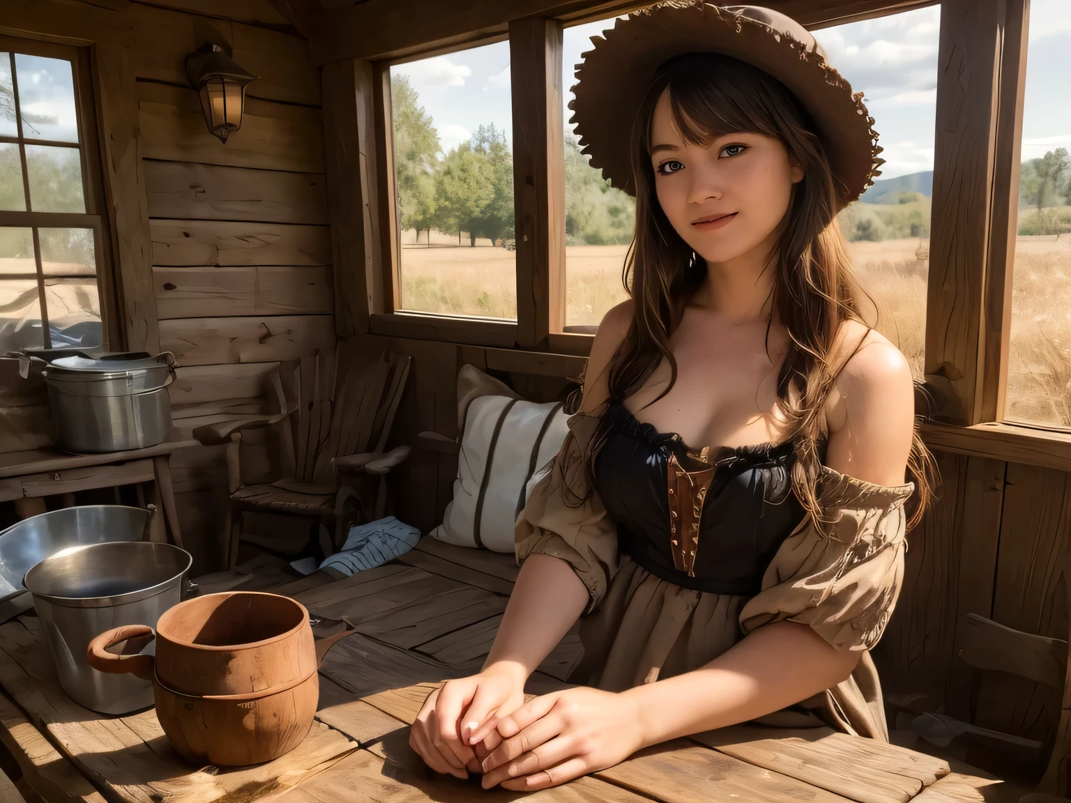 Realistic photo of a beautiful 18 year old m1l3yc, wearing a oktoberfest outfit