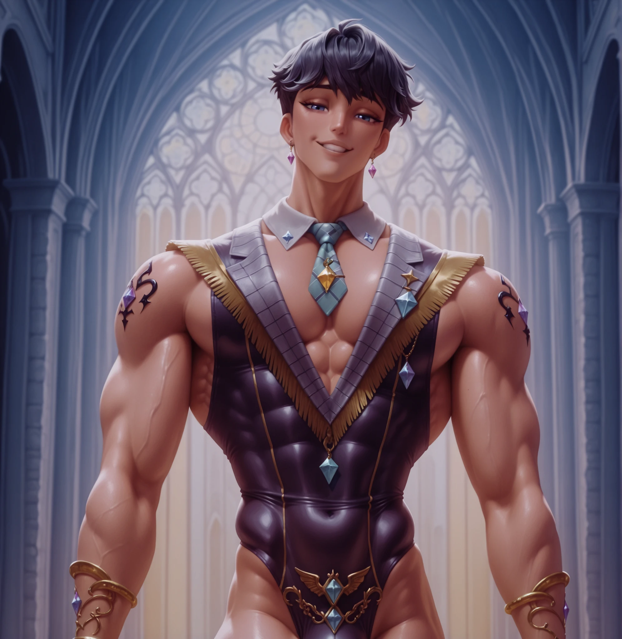 Small 3boys, multiple boys,  fragile (light skin toned), action pose ,cute boys ,young_looking, small toned ,(tight Blue/Gold Tiny Thong), penis_bulge, pantless, blushing, Huge Erected penis, enigmatic grin