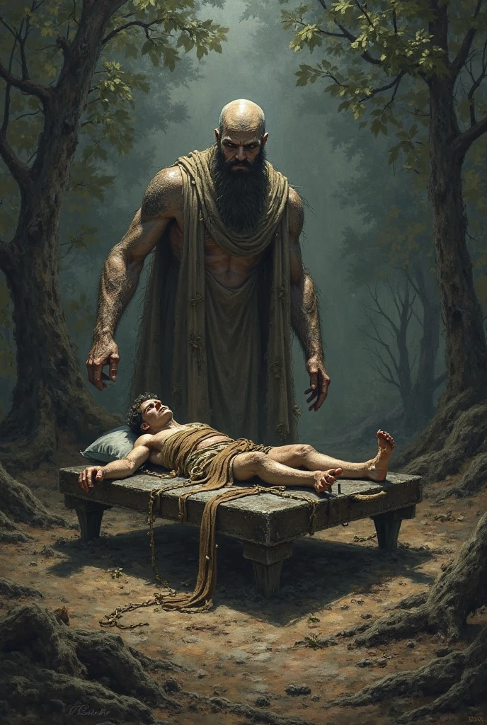 Do the creation of Adam but in dark fantasy art
