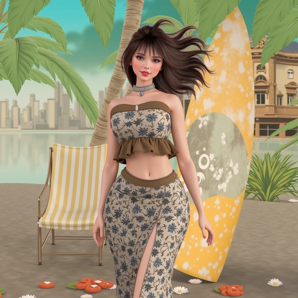sozinho, corpo inteiro,Brincos, Cilia, knee tights,, (Praia,(palmeira),crowd,(camisa branca), estampa floral,red lips),sorriso sugestivo sexy,, (pele brilhante:1.05),(corar:0.9),(dentadura da pele:1.15),Realistic, master part, extremely high quality, Altas,absurdos, (rosto perfeito:1.1), (foco nítido:1.1),, trending on ArtStation, trending in cgsociety, intrincado, High detail, foco nítido, Dramatic,