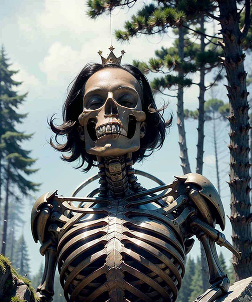 a close up of a woman with a skeleton body in a forest, frame from prometheus movie, hr giger. 8 k, humanoid flora, scene from the movie prometheus, still frame from prometheus, scene from prometheus movie, biologic hr giger style, movie still of a alien cyborg, eve online movie still, cgsociety ) --auto --s2