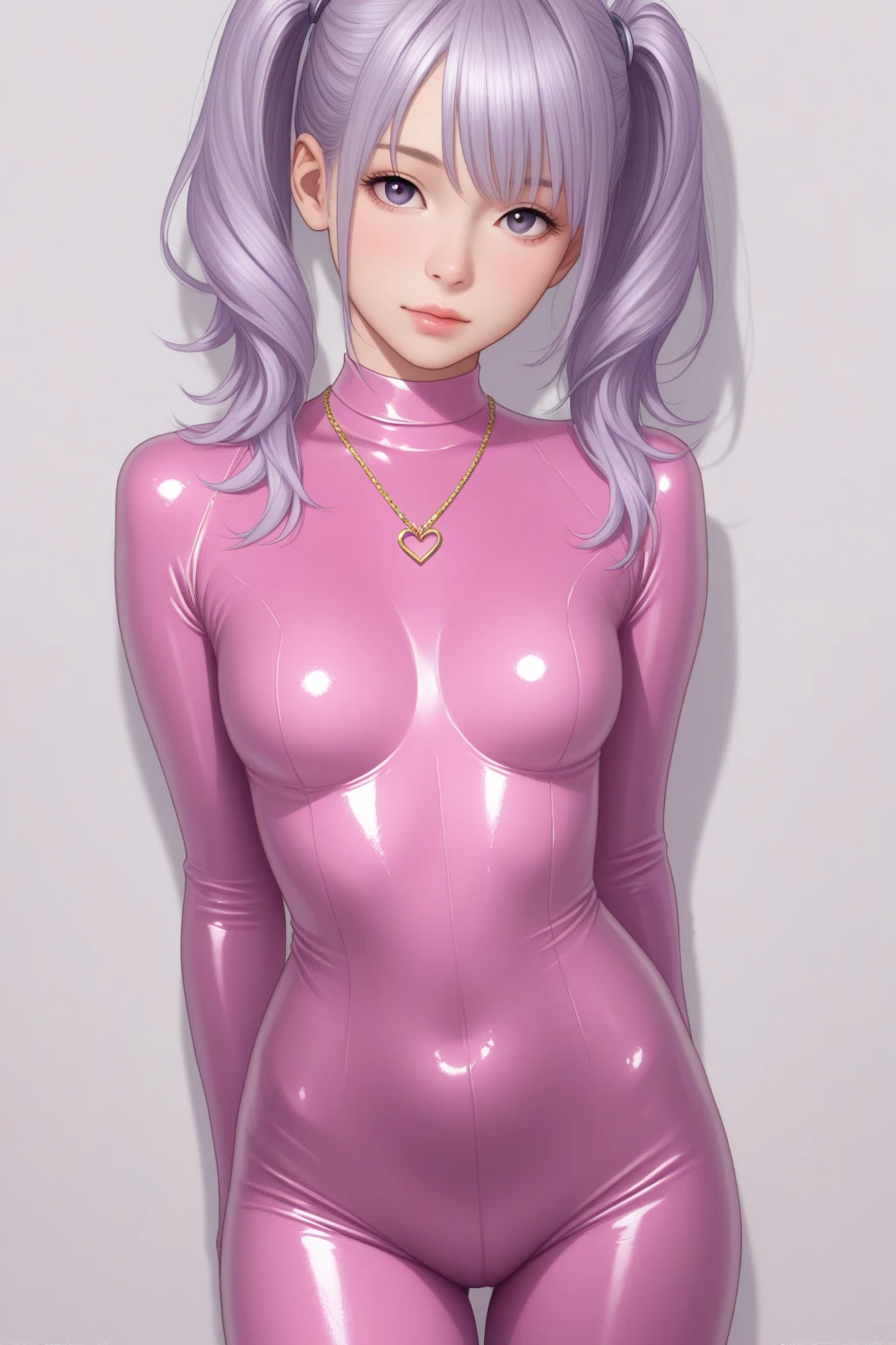 A realistic rendering of a Victor Vasnetsov style illustration of a very close, ultra close shot on the breasts of two pert, nubile, thin, pretty, freckled, teen girls with 50s style, very short purple hair, best quality, topless, tiny breasts, bare breasts, exposed breasts, small breasts, little breasts, exposed crotch ,pink nipples , puffy nipples , exposed nipples , slight smile, open mouth, wearing pastel colored body harnesses, with wide lace straps, uniforms, iridescent sparkles on chest, iridescent glitter on breasts, white cuffs, white collar, hip straps, iridescent sparkles on breasts, reclining on a bed in a pink, 1950s teen girl's bedroom, ultra close shot on breasts