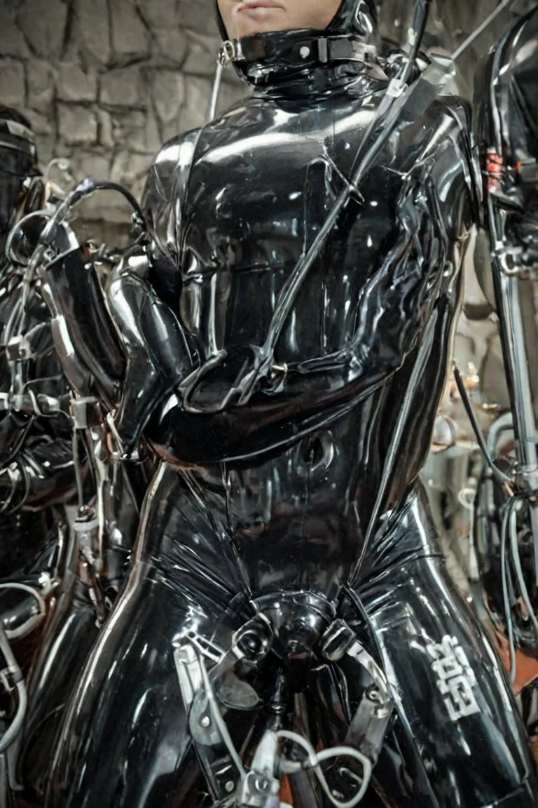 (best quality,highres,masterpiece:1.2), ultra-detailed, (realistic:1.37), haven trooper, 1girl, solo, helmet, explicit, exposing genitals, looking at the viewer, intense gaze, confident expression, dynamic pose, glowing eyes, sleek design, futuristic feel, sci-fi, vibrant colors, sharp highlights, atmospheric lighting, flaccid penis, straitjacket, hyper sized cock, horse penis, sexy stance, faceless, explicit, NSFW, bodysuit, red eyes, male, armor, gloves, breasts, exposing penis, penis hanging down, thick penis, bodysuit, collar, latex