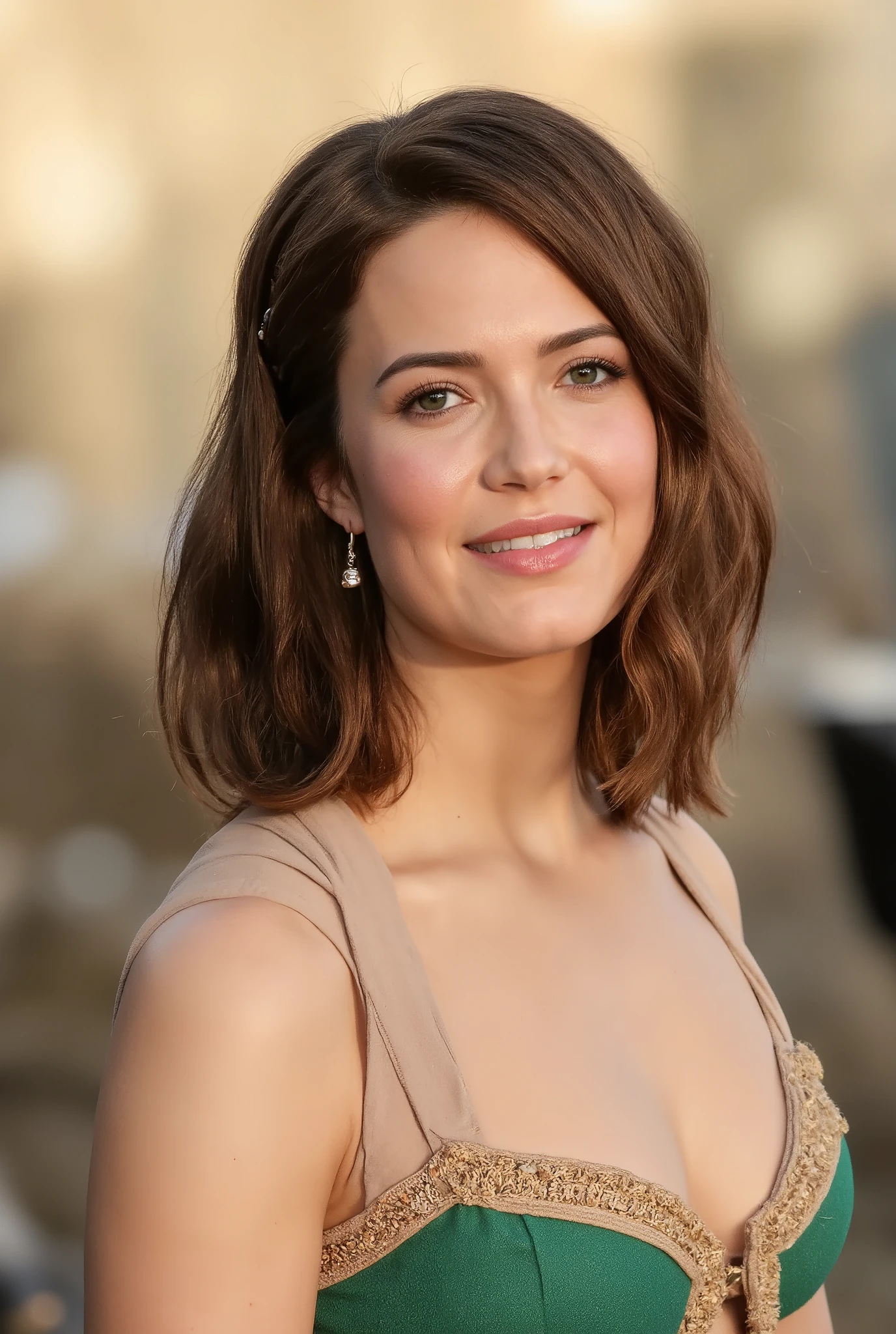 Beautiful woman, Hayley Atwell, dressed in a white bikini, standing in the snow, alpine scenery, skiing, looking directly up at the camera, (short hair), detailed eyes, (detailed realistic face), blush, confident smile, small breasts, highly detailed, modelshoot style, (extremely detailed CG unity 8k wallpaper), (camera far away), photo of the most beautiful artwork in the world, fashion top model, Victoria's Secret, trending on ArtStation, trending on CGSociety, Intricate, High Detail, Sharp focus, dramatic, photorealistic painting art by midjourney, strong sunlight