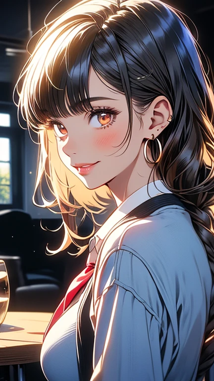 (Smoother lighting:1.05), (Improving the lighting quality of movies:0.9), One girl, Realistic lighting, Backlight, Light on the face, Ray-tracing, (Bright light:1.2), Detailed drawn eyes, Detailed painted face, Quality Eyes, (Highest quality, masterpiece), 16 year old female, smile, Laughter, , White shirt, tie, Pigtails, Long Hair, Redhead, blush, View Viewer, cute, Captivating eyes, Brown eyes, Dynamic Pose, School corridor