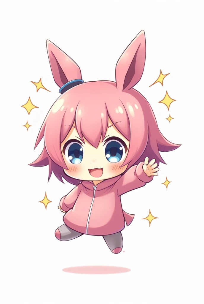 orange hair, orange eyes,girl,Pigtails with the ends tied up,laugh, chibi, little witch, 1 woman,halterneck,White dress,pink cardigan,,Angel Wings