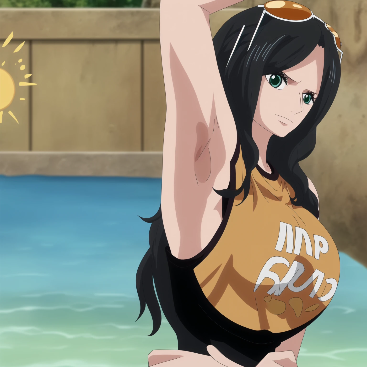 Nico Robin in a bikini with ultra hot sexy body and ultra big tits