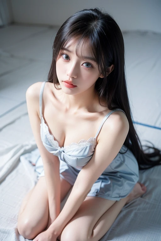 A Japanese woman in her 20s wearing a blue dress posing for a full-body photo, Beautiful Japanese girl face, Beautiful Asian Girl, Japanese Model, Girl cute beautiful face, Real young gravure idol, Beautiful Korean Women, Gorgeous Young Korean Woman, Beautiful young Korean woman, Young Sensual Gravure Idol, A young and cute gravure idol, Japanese Goddess