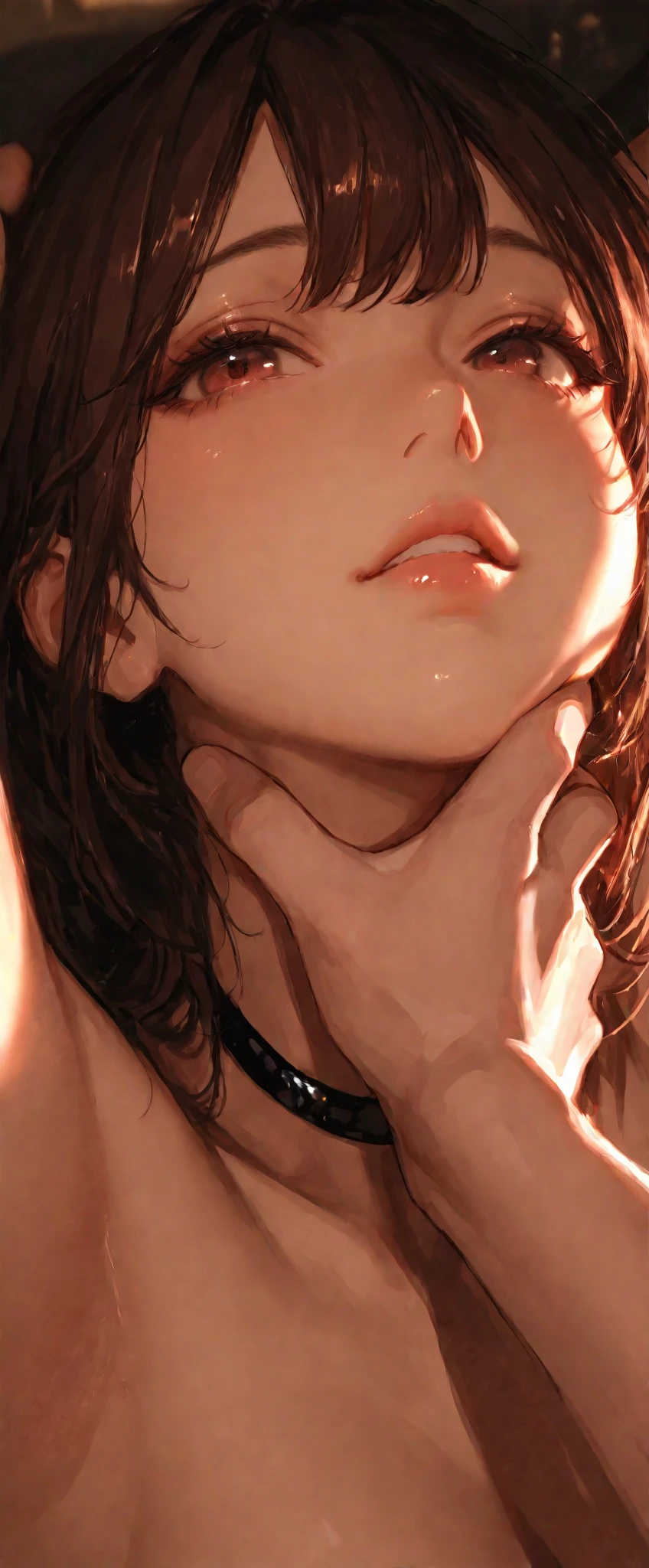 NSFW,((1 boy,licking penis,How:1.2)),((How on facial:1.3)),(Best Quality,High resolution,8k,finelity detailed background,Masterpiece:1.2),shoot from side,beautiful girl,Shiny brown hair,messy hair,Beautiful brown eyes,Best quality,,Aesthetic and aesthetic:1.2,Best details((Super detailed))(High-definition CG illustrations),Big Breasts,cute,cute,Looking up,blush,NUDE,on the bed,(nsfw:1.2), (How:1.5), (sweat:1.2), (steam:1.1)