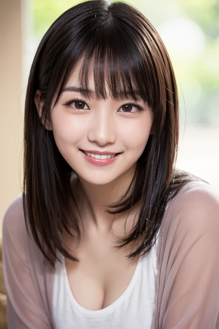Highest quality,8k,High resolution,wonderful、Teen、younger sister、bangs,young,smile,Brown Hair,Long hair curled inwards,(:1.3)Eye-catching lingerie、Baby Face、Full body image、Happy、よりyoung子、Indoors as much as possible、Take off your clothes、Not bad、I understand、Super exposed、A white bra is fine。sexy、Highly aggressive、Big Breasts