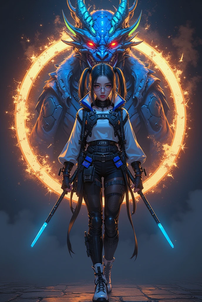 An ancient Chinese girl, hooded head, full body, amazing facial features, blood stains, mechanical eyes, cyberpunk, holographic aura, surreal sci-fi art, futuristic sci-fi aesthetics, hanfu (tattered), mecha, complex design, game model, movie edge light, delicate light, masterpiece, ultra-detailed, epic composition, super high-definition, high quality, highest quality, 32k --niji 5