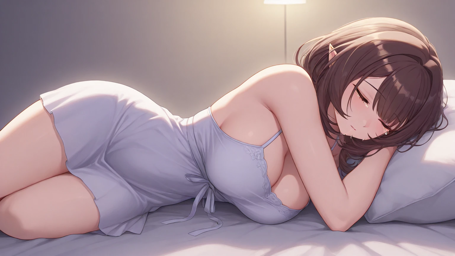 1girl 27 yo, sucubbus, on bed \\\\\\ inpainted to eyes(only masked) detailed eyes on 0.1