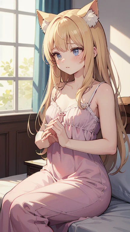 keikaruizawa, <lora:keikaruizawatest:1>, kei karuizawa, long hair, bangs, blunt bangs, (purple eyes:1.1), blonde hair, shirt, hair ornament, ponytail, scrunchie, blue scrunchie, (small breast:1.2),
BREAK lingerie,
BREAK indoors, bedroom,
BREAK looking at viewer, BREAK <lora:GoodHands-vanilla:1>, (masterpiece:1.2), best quality, high resolution, unity 8k wallpaper, (illustration:0.8), (beautiful detailed eyes:1.6), extremely detailed face, perfect lighting, extremely detailed CG, (perfect hands, perfect anatomy),