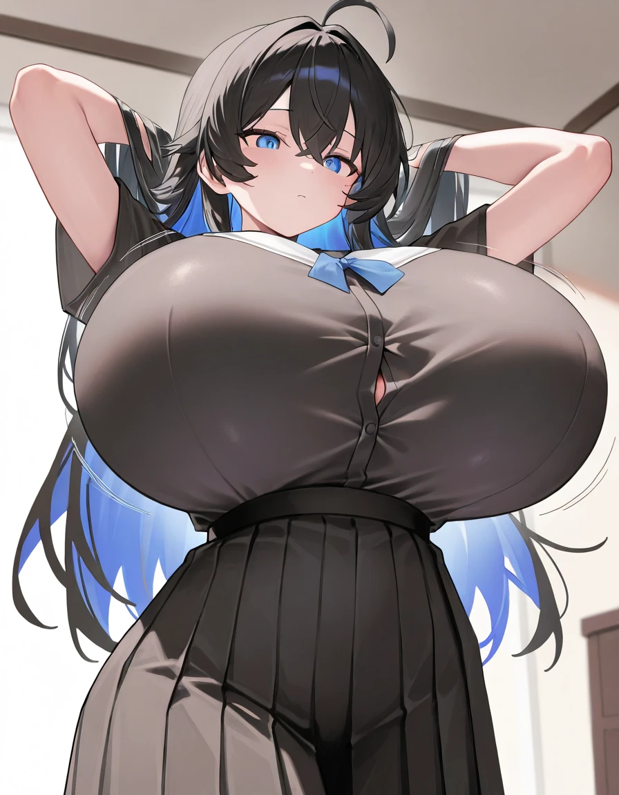 1girl in, Korean girl 14 years old,Beautiful smile,Sexy,he is tall,ultra gigantic tits,(P cup), Pose Photo,mom Sexy,torn t-shirt costume,and mini panties costume,whole body wet water,in the livingroom,black wet hair in long ponytail,