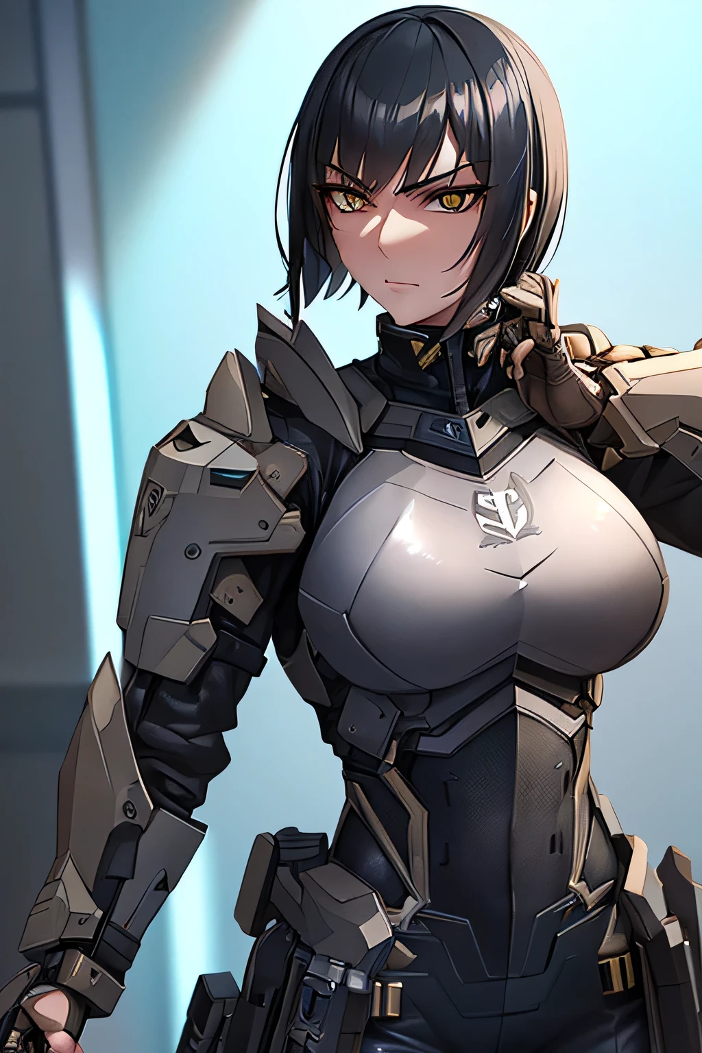 Milf, woman in a futuristic suit, highly detailed face, cool, mom, tomboy, very large breast, (Milf), mature face, (mature female), cybersuit, anime girl wearing tight suit, milfication, Elegant body, navel focus, naked body, gloves, earrings, science fiction, female protagonist, standing, volumetric light, detailed lighting, detailed textures, oppai cyberpunk, biomechanical oppai, masterpiece, best quality eyes, sci-fi background, futuristic landscape, low angle, smooth surface