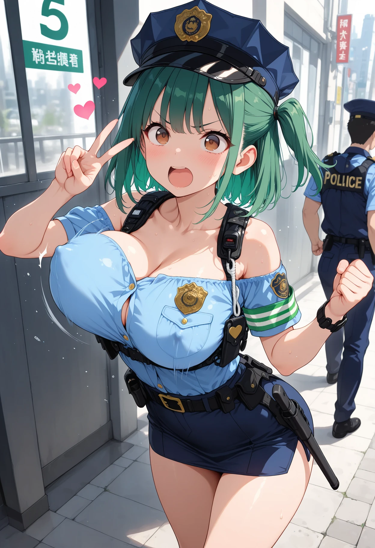 NSFW,masterpiece,Highest quality,High resolution,Super detailed,Sinon\(Sword Art Online\),Police Officer,policewoman,mini skirt,pantyhose,Embarrassed,Estrus,Lust,blush,(Middle-aged men),(Body touch),Having her breasts fondled by a man,to kiss,(Having sex),Insert,Creampie,Night Park,Unpopular place,Cleavage