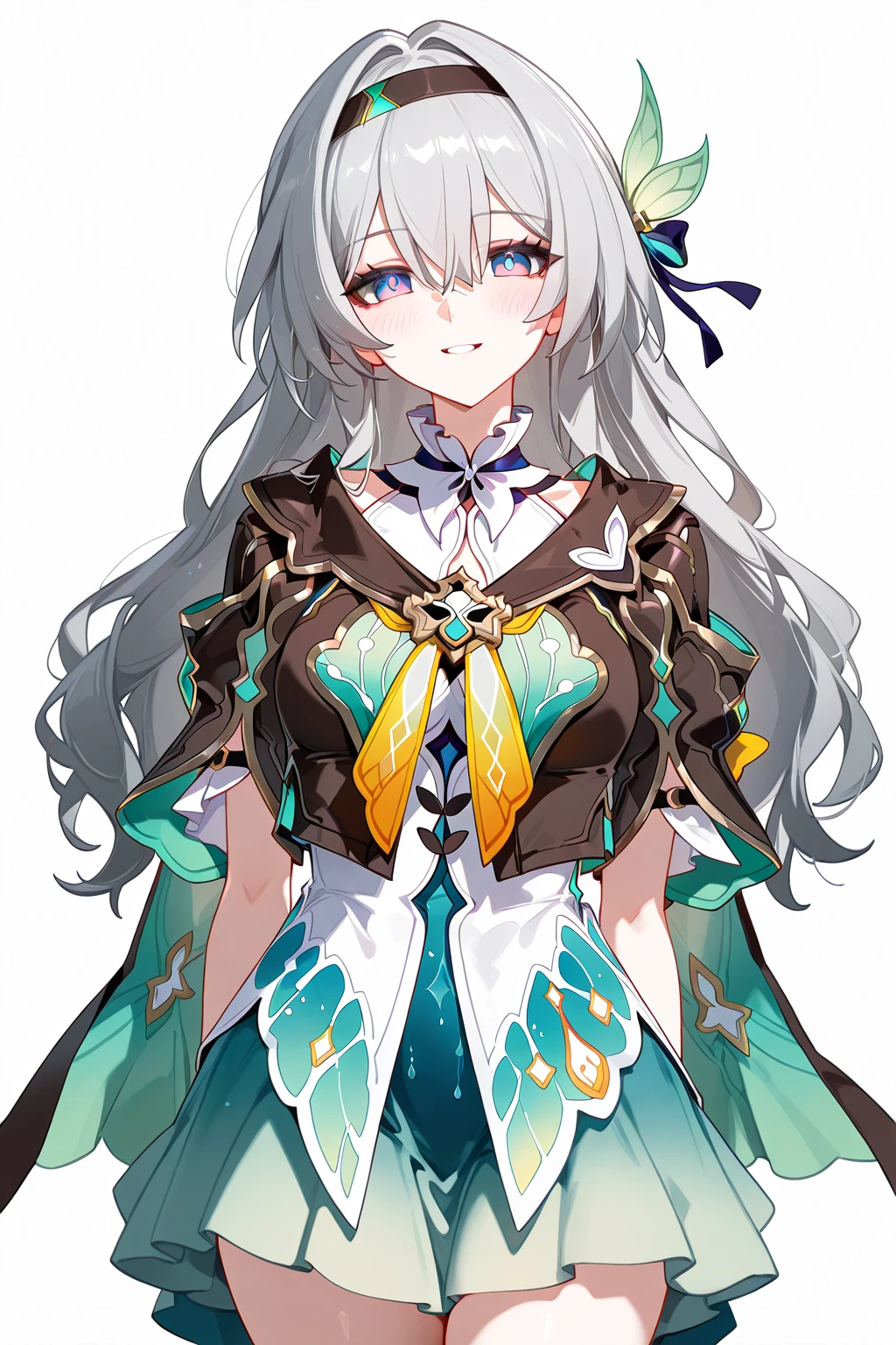 1 girl, Firefly, tomorrow, White shirt, shirt up to the height of his thighs, unclothed, looking at the viewer, maximum quality, very beautiful,by white, purple eyes